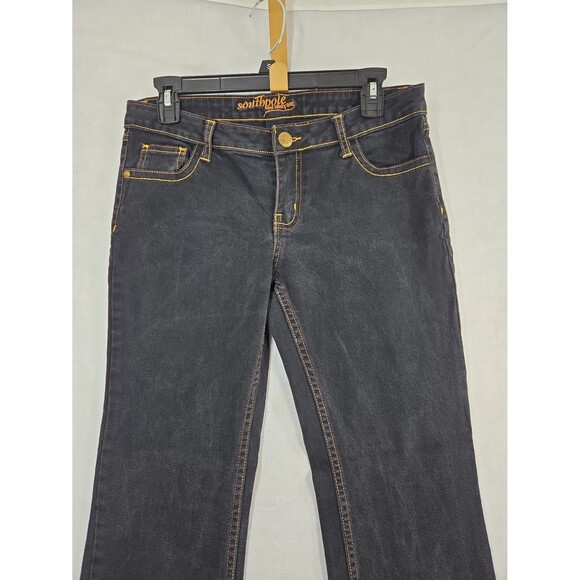 Y2K Southpole Women's Low Rise Bootcut Black Jeans Embroidered Size 9 - Picture 3 of 9